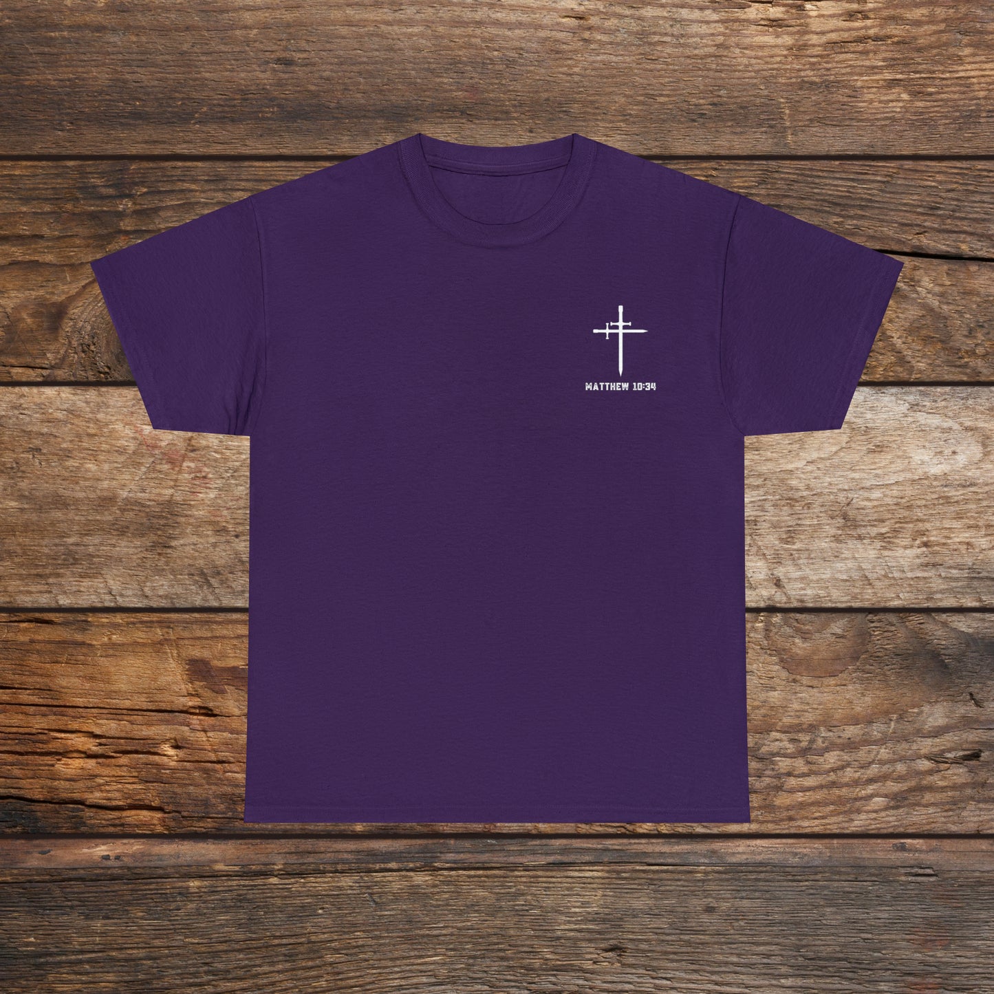 Matthew 10:34 Not Peace But A Sword Cotton Tee
