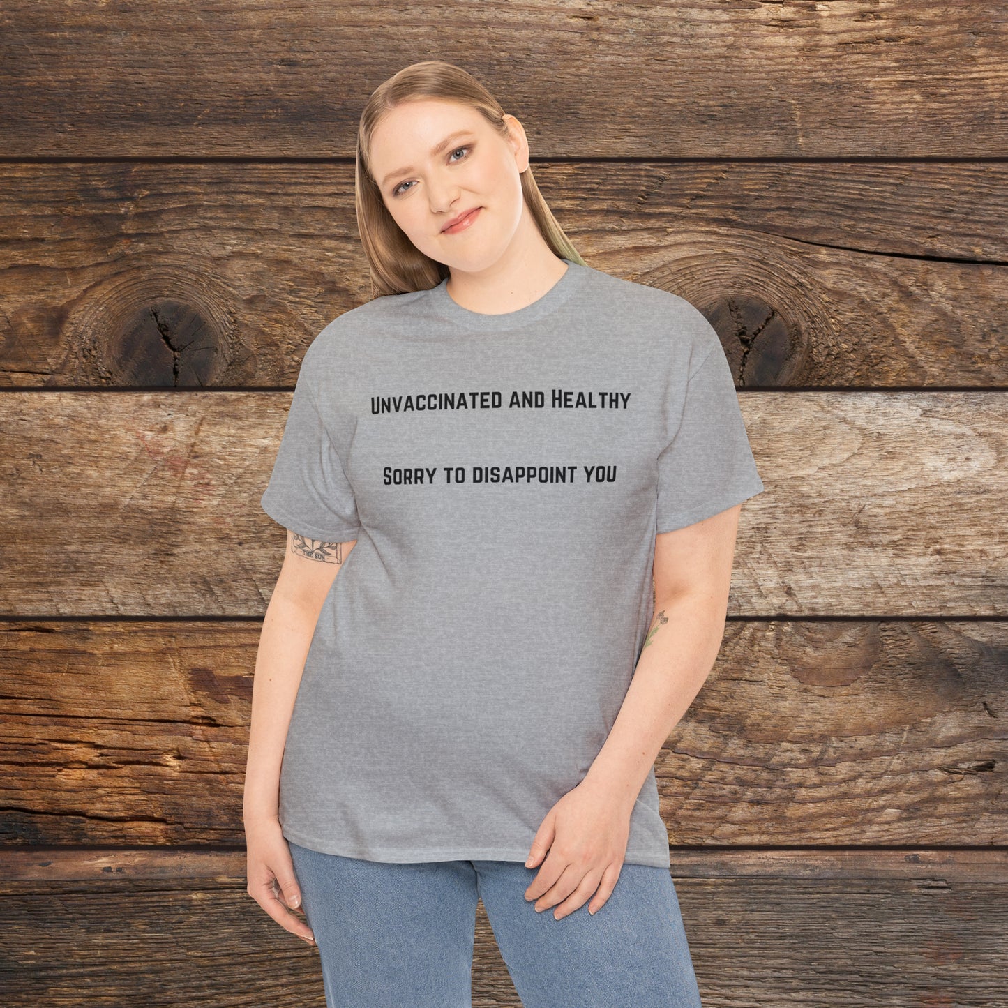 Unvaccinated and Healthy Unisex Heavy Cotton Tee
