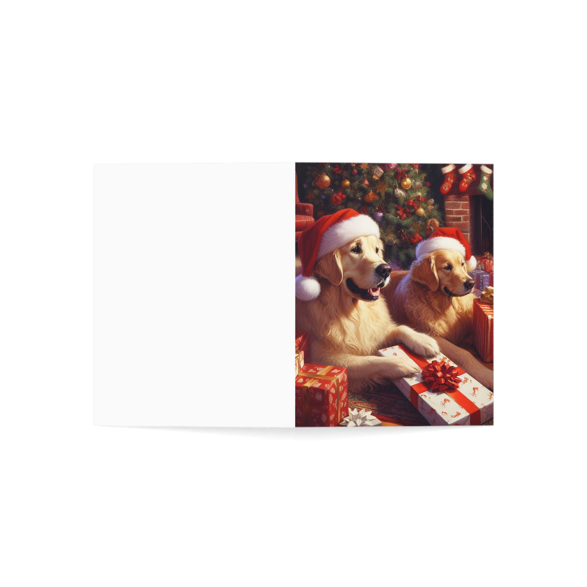 Golden Retriever Christmas Morning Greeting Cards — Pack of 1/10/30/50