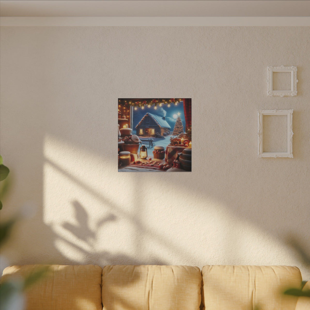 Christmas Cottage Matte Canvas Wall Art