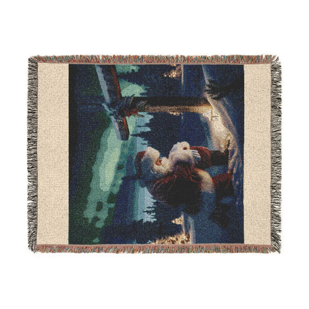 Grateful Santa Woven Christmas Blanket