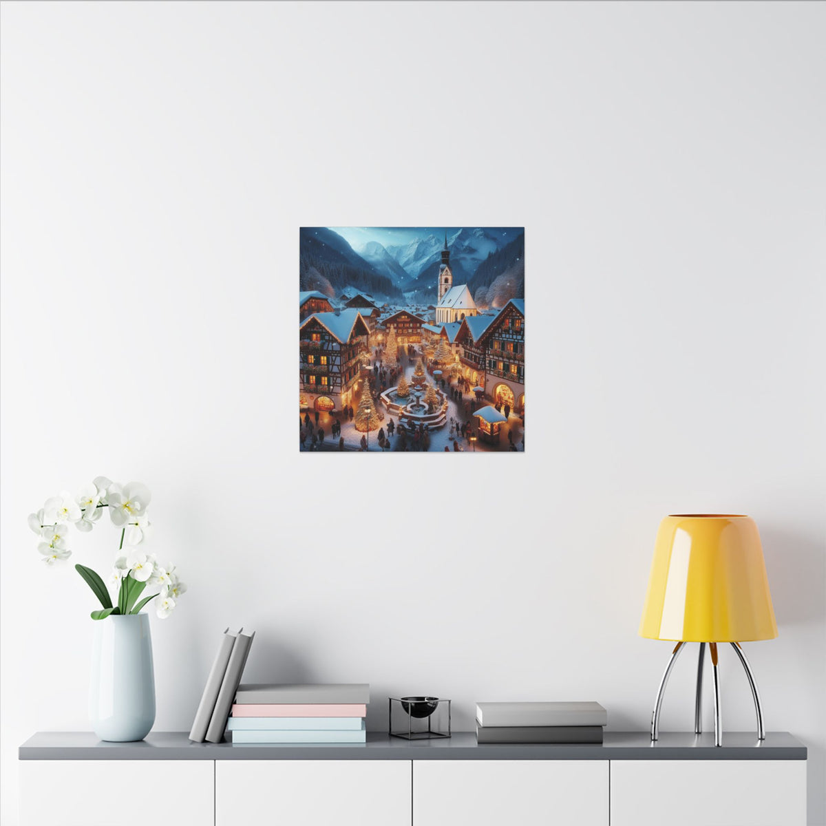 German Winter Village Christmas Canvas Print