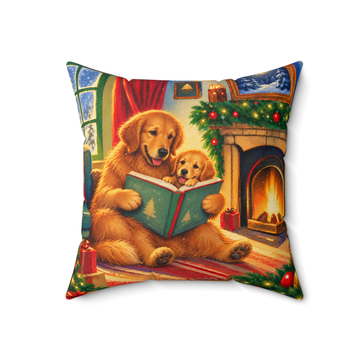 Christmas Golden Retriever Pillow