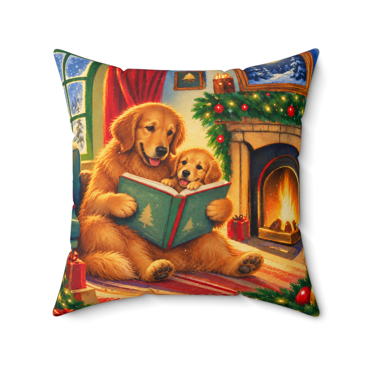 Christmas Golden Retriever Pillow