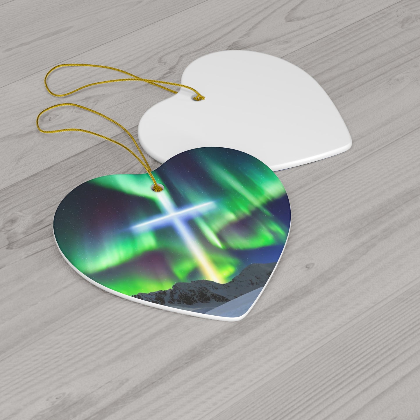 Northern Lights Cross Ornament
