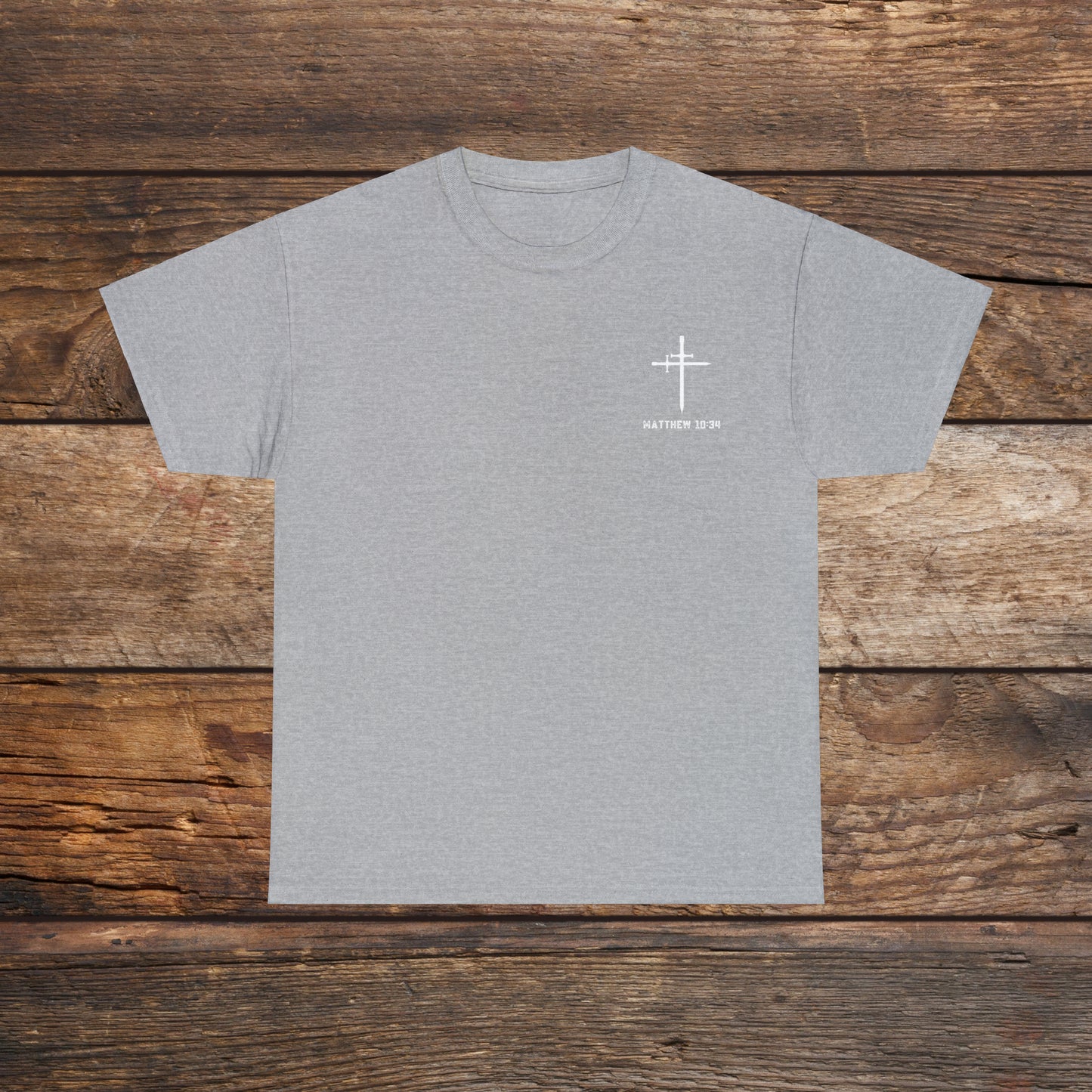 Matthew 10:34 Not Peace But A Sword Cotton Tee