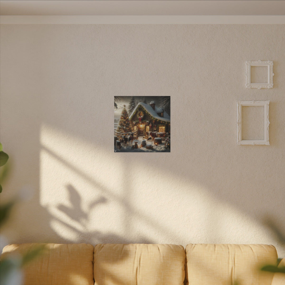 Christmas Cottage Canvas Wall Art