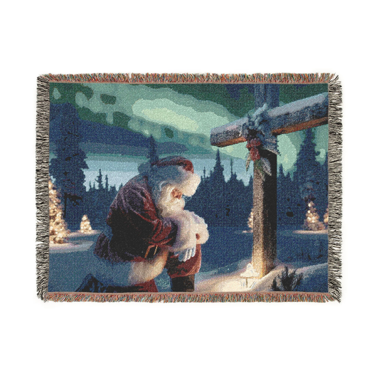 Grateful Santa Woven Christmas Blanket