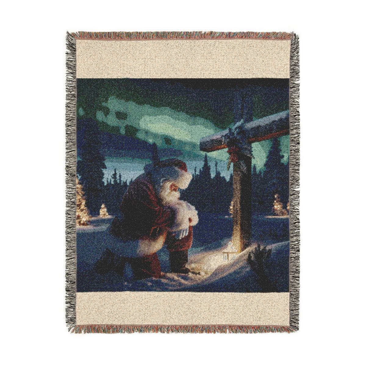 Grateful Santa Woven Christmas Blanket