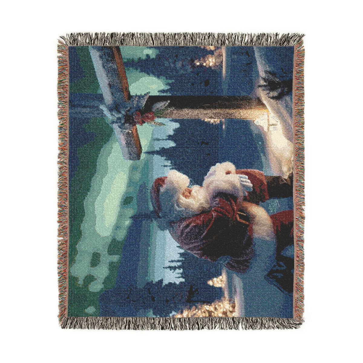 Grateful Santa Woven Christmas Blanket