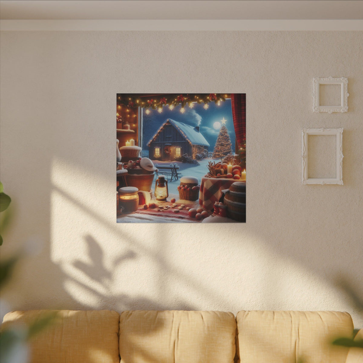 Christmas Cottage Matte Canvas Wall Art