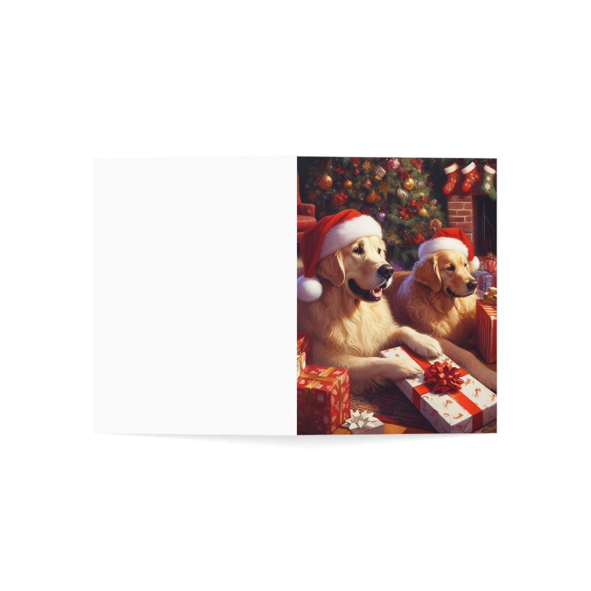 Golden Retriever Christmas Morning Greeting Cards — Pack of 1/10/30/50