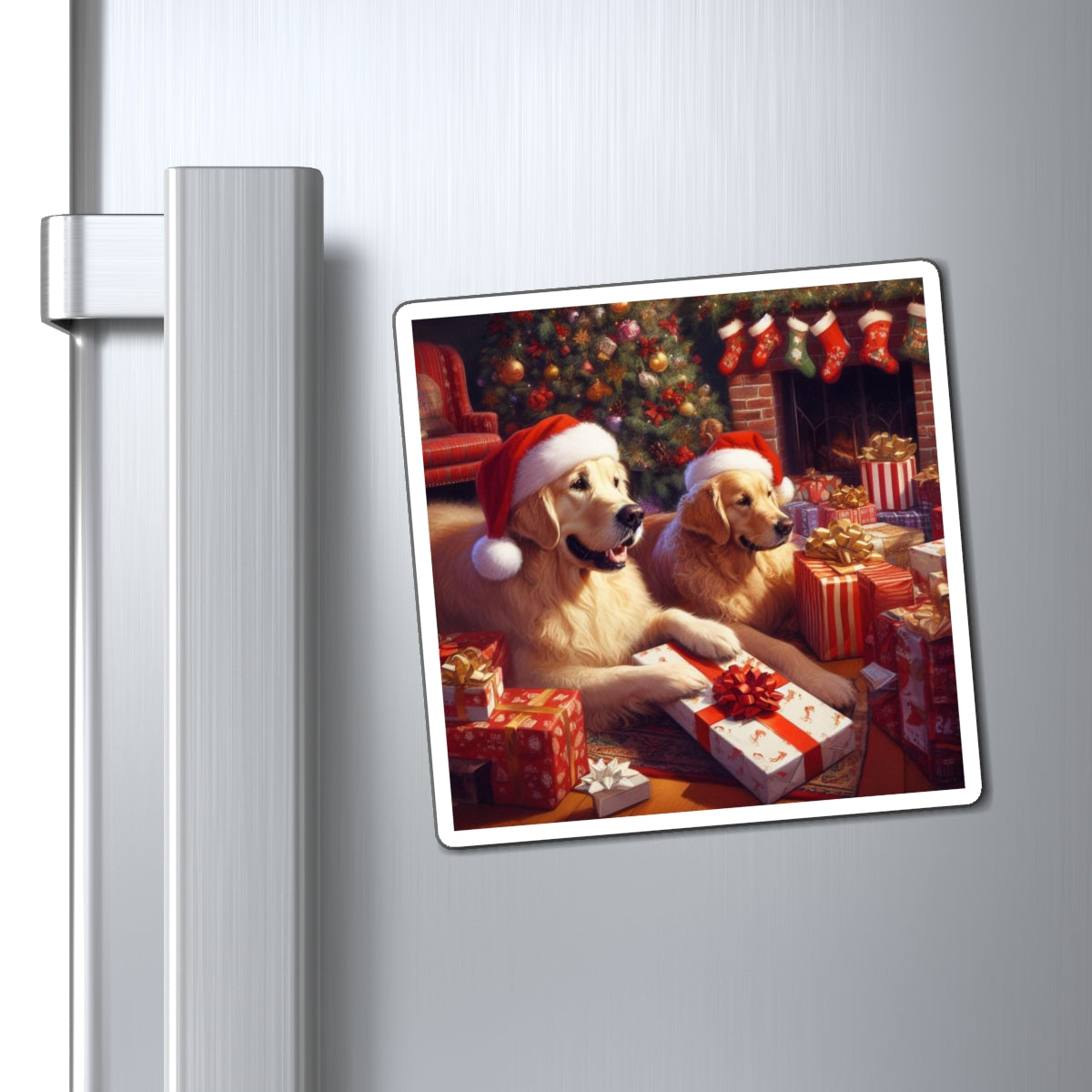 Golden Retriever Christmas Morning Magnet