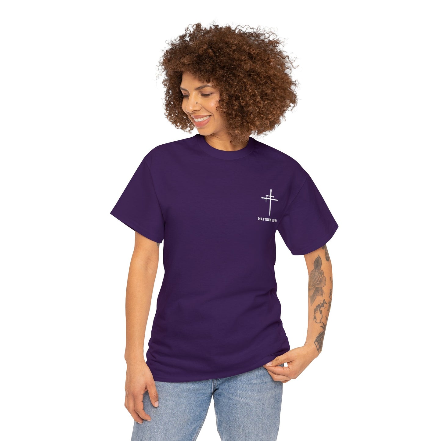 Matthew 10:34 Not Peace But A Sword Cotton Tee