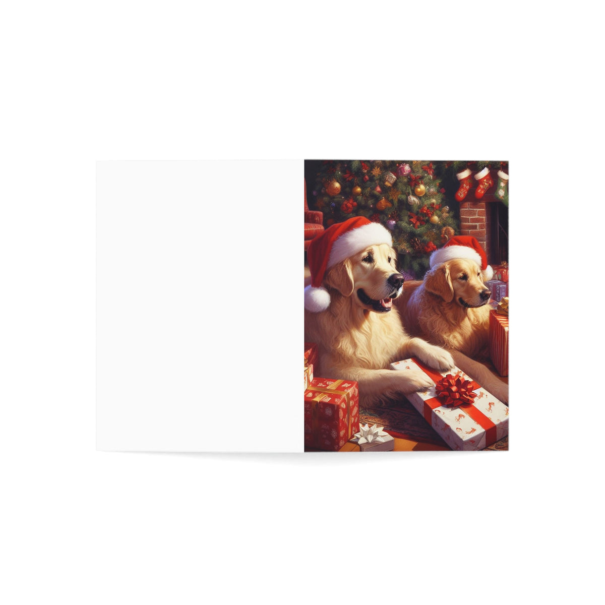 Golden Retriever Christmas Morning Greeting Cards — Pack of 1/10/30/50