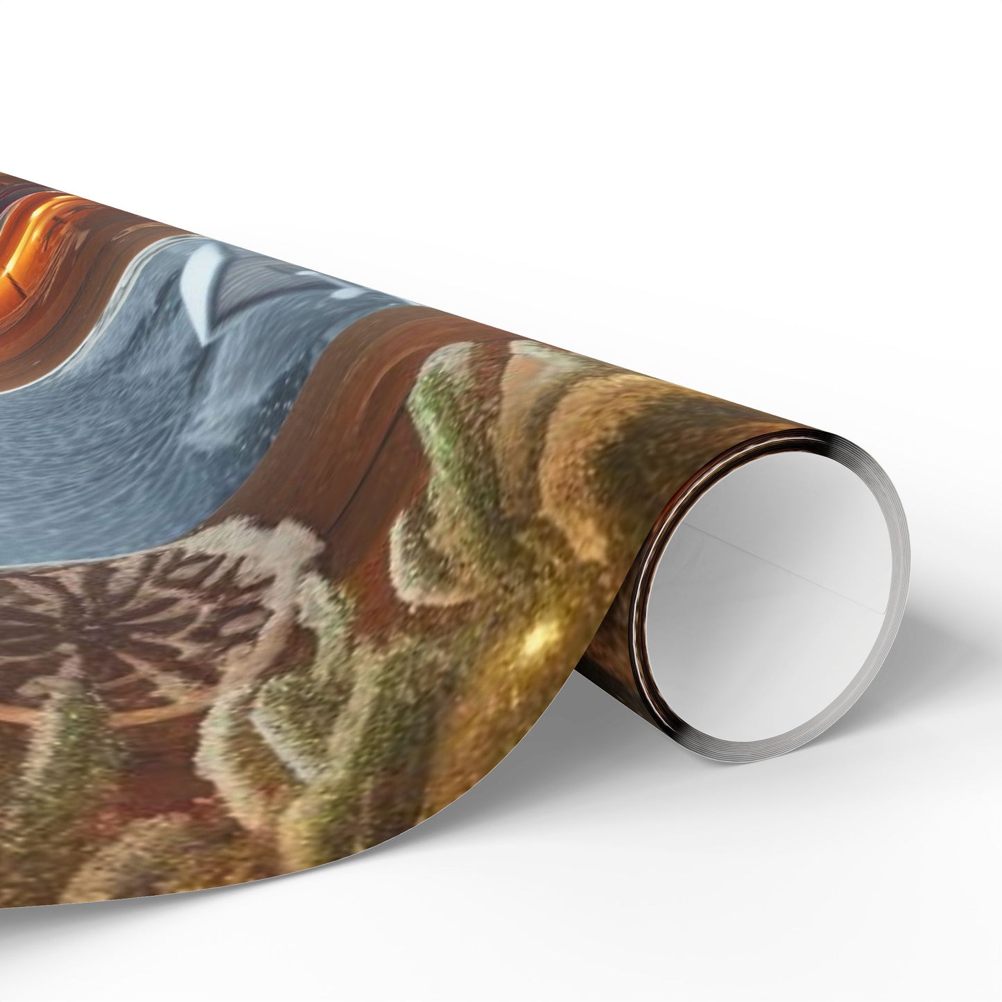 Cozy Cabin Christmas Wrapping Paper Roll — Rustic Scene Christmas Gift Wrap