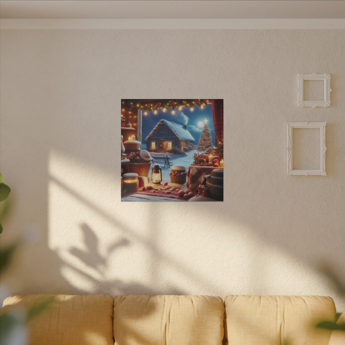 Christmas Cottage Matte Canvas Wall Art