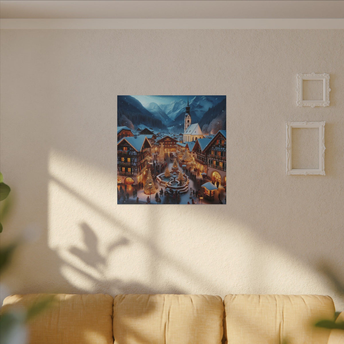 German Winter Village Christmas Canvas Print