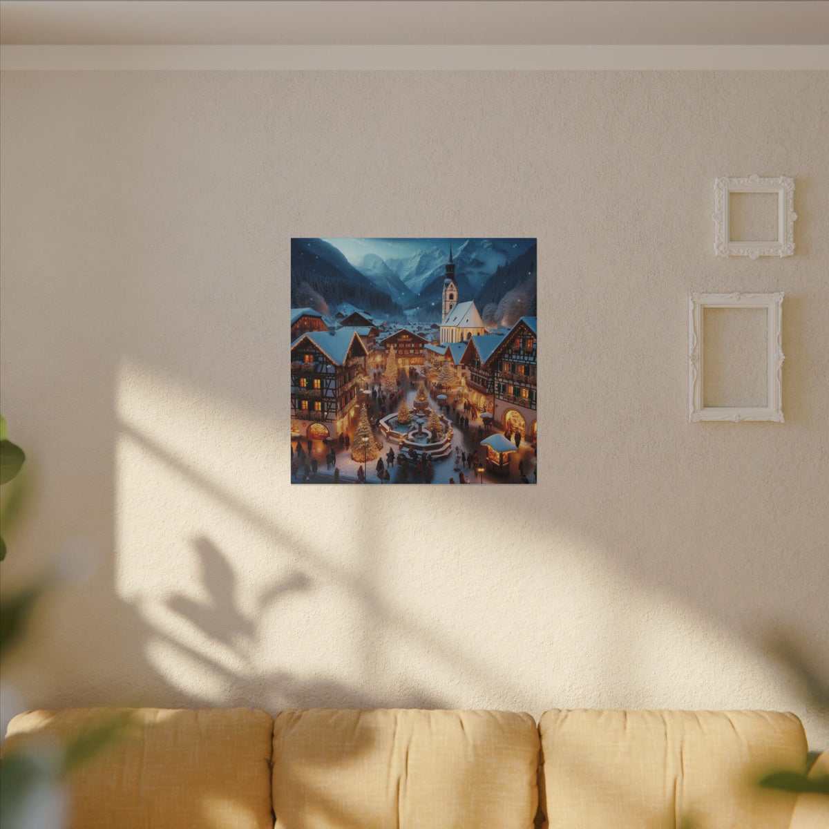 German Winter Village Christmas Canvas Print