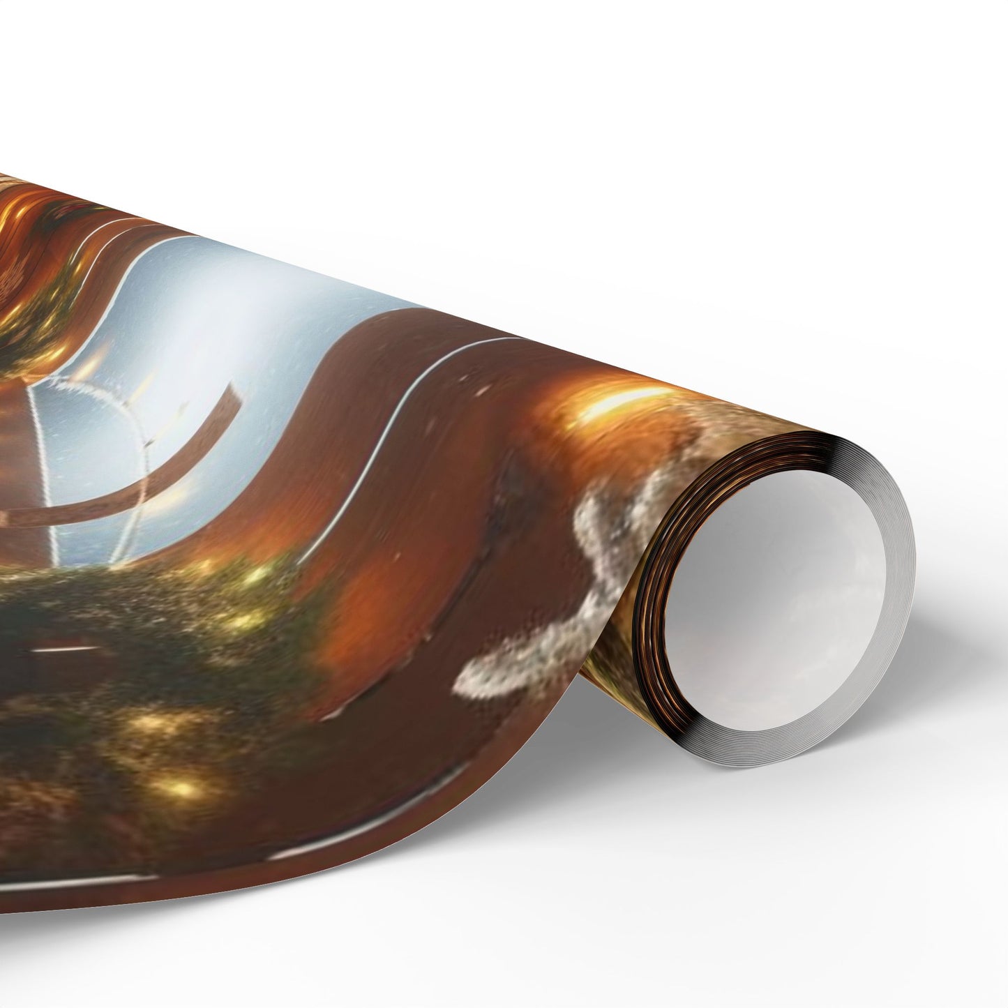 Cozy Cabin Christmas Wrapping Paper Roll — Rustic Scene Christmas Gift Wrap