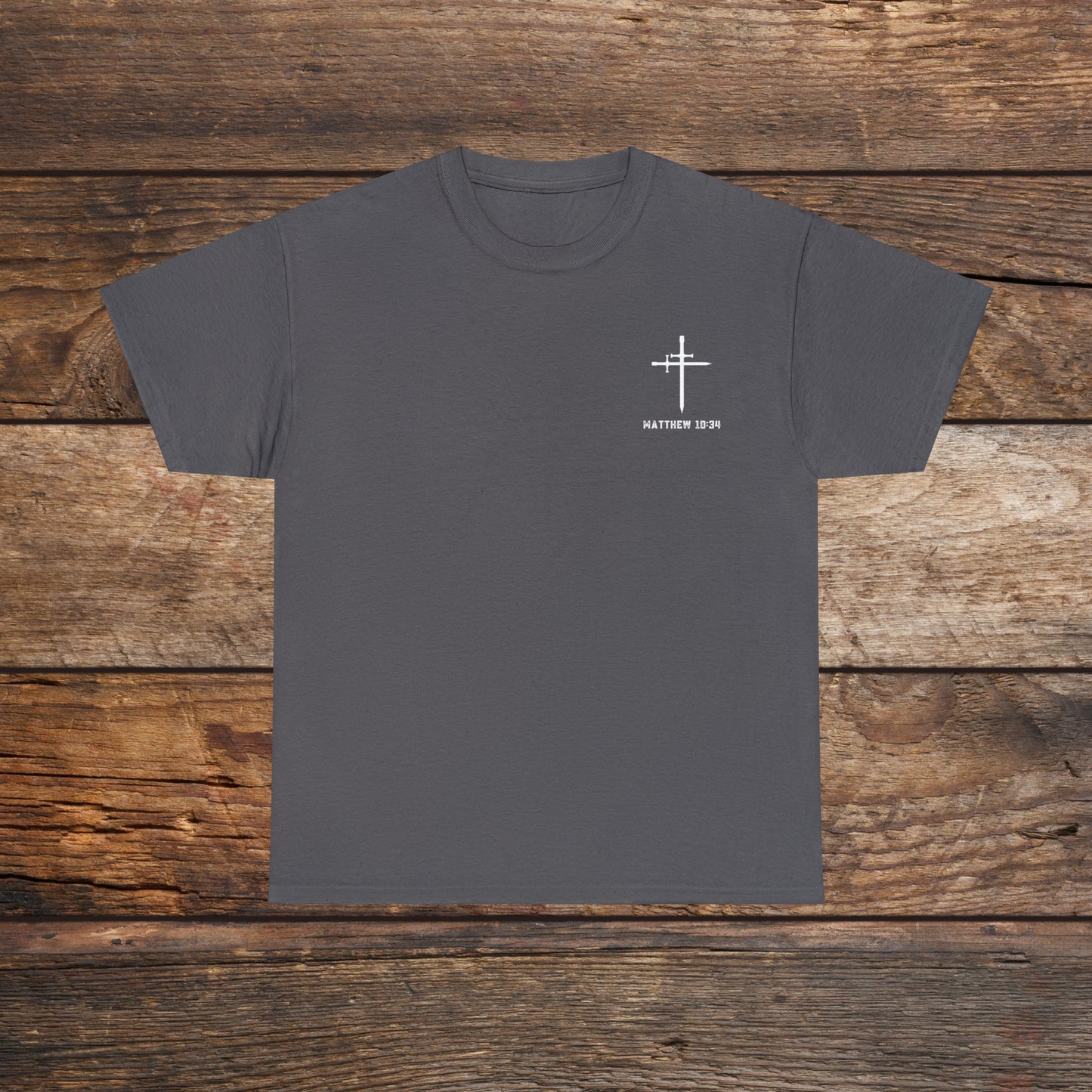 Matthew 10:34 Not Peace But A Sword Cotton Tee