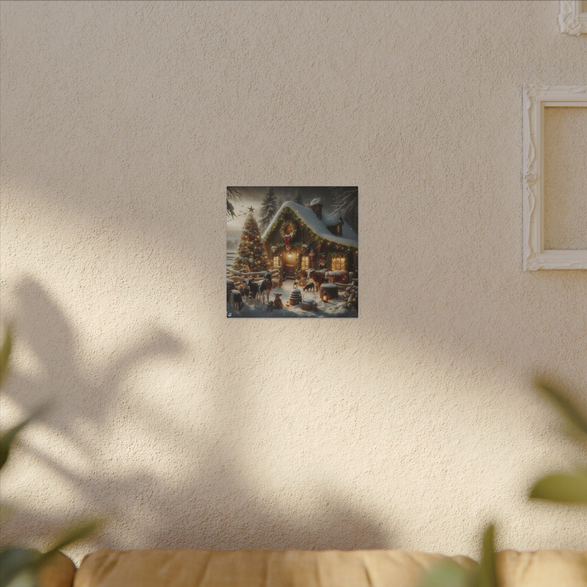 Christmas Cottage Canvas Wall Art